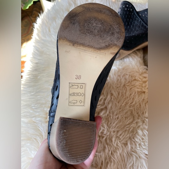 Dune London Whisper open toe sandals block heel perforated leather - Picture 7 of 8